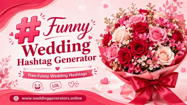 Funny Wedding Hashtag Generator - Free Funny Wedding Hashtags