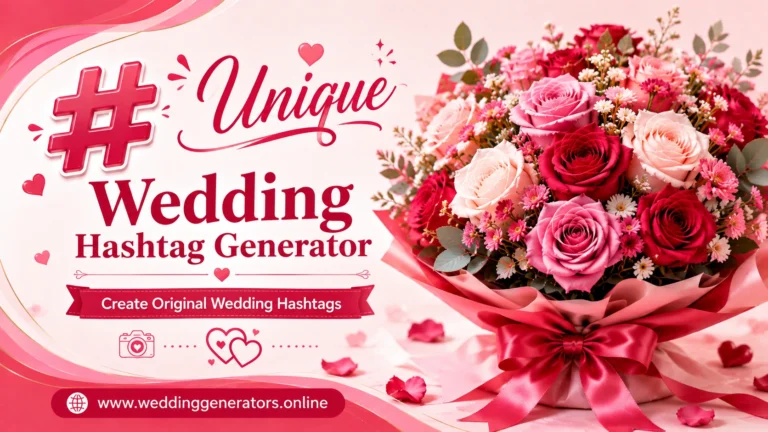 Unique Wedding Hashtag Generator - Create Original Wedding Hashtags
