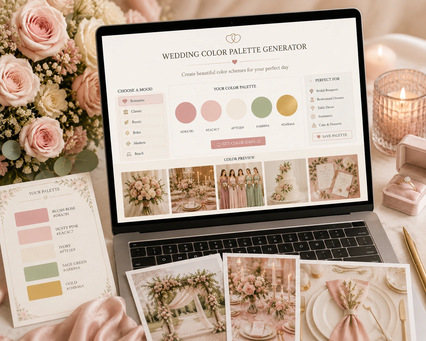 Wedding Color Palette Generator Create Wedding Color Schemes