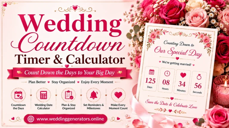 Wedding Countdown Timer & Calculator