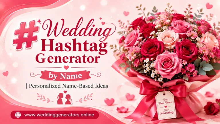Wedding Hashtag Generator by Name - Personalized Name-Based Ideas