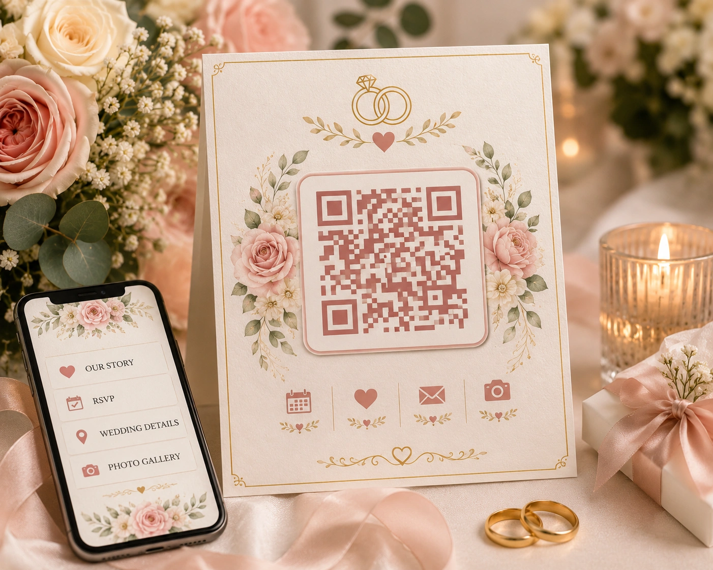 Wedding QR Code Generator Invitation RSVP and Photo QR Codes