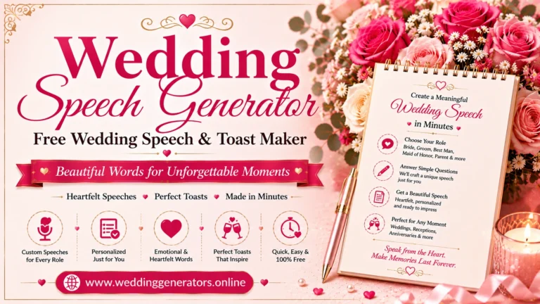 Wedding Speech Generator - Free Wedding Speech & Toast Maker