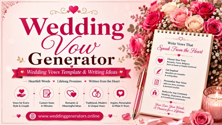 Wedding Vow Generator - Wedding Vows Template & Writing Ideas